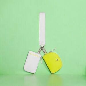NEW Lululemon Dual Pouch Wristlet Vapor/Lichen Yellow